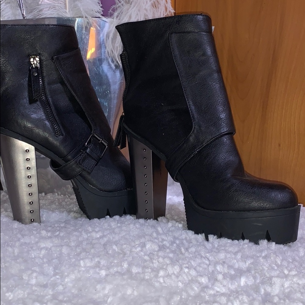 Bumper black high heel ankle boots. Size 9